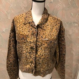 Vintage Guess animal print jean jacket